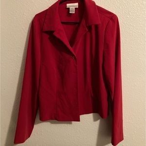 Burgundy Red poly blend slightly fitted top.